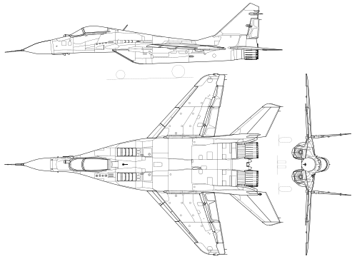 Planos del Mikoyan MiG-29